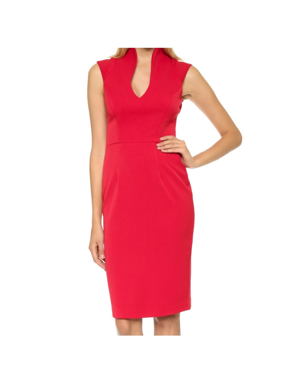 Black Halo Zara Sheath Dress Size 2 Sleeveless Red/Orange